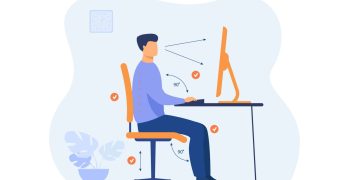 Instruction for correct pose during office work
